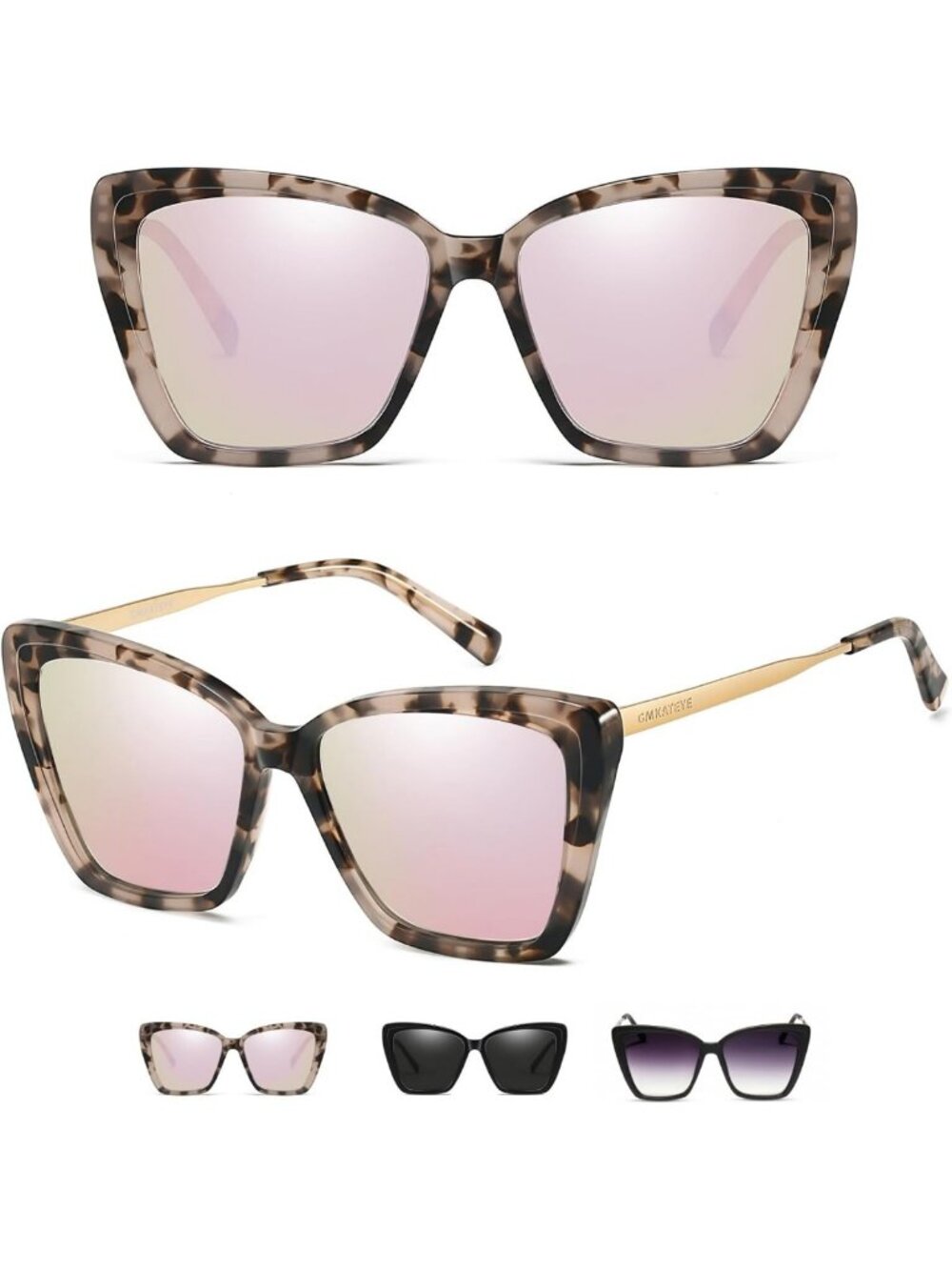 Oversized Soft Cat Eye Sunglasses for Women | Handmade Acetate Frame, UV